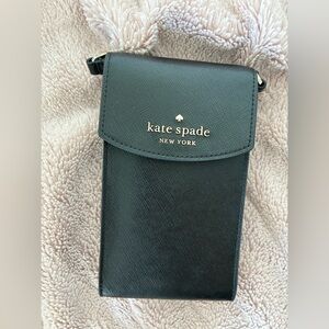 Kate Spade Madison Black North South Flap Mobile Phone Crossbody Bag